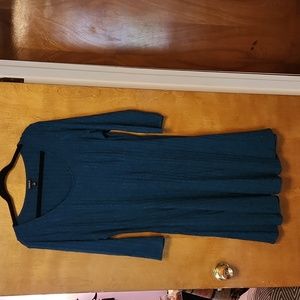 Torrid Size 1 dress, deep teal, 3/4 sleeves